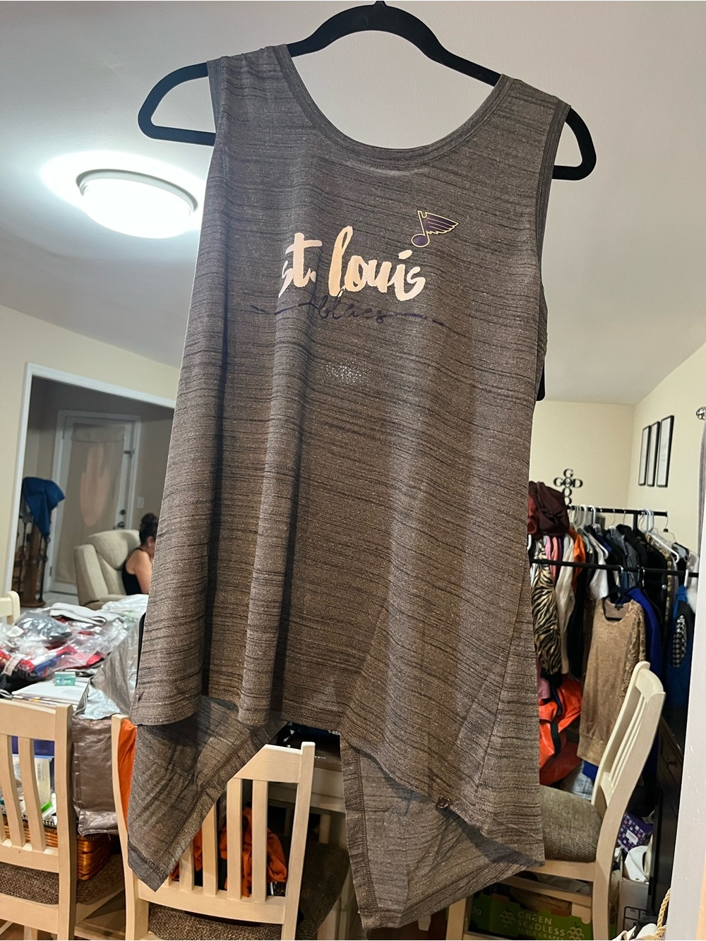 St. Louis Graphic Sleeveless Women's Top - Gray xl